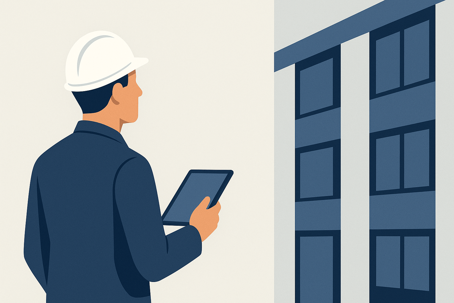 Bauexperte bei der Arbeit